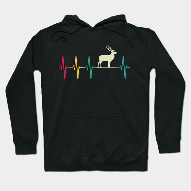 Deer Hunting Heartbeat EKG Hoodie by Eyes4